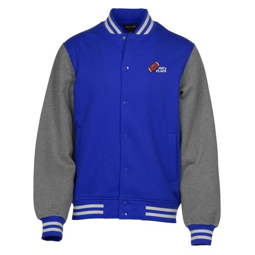 Letterman Fleece Sweatshirt Jacket