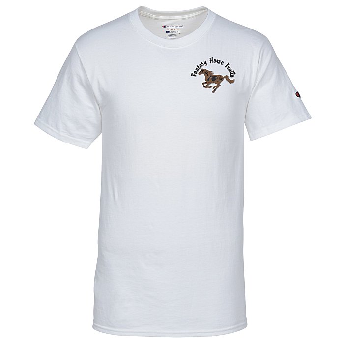 4imprint.com: Champion Tagless T-Shirt - Embroidered - White 4899-E-W