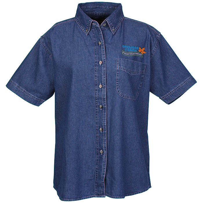 4imprint.com: Cotton Short Sleeve Denim Shirt - Ladies' 344-SS-L