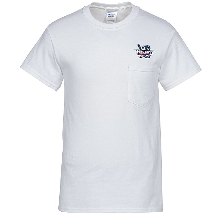 Gildan 6 Oz Ultra Cotton Pocket T Shirt White