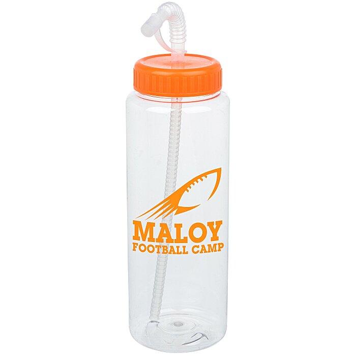 Customized Clear Impact Guzzler Sport Bottle with Straw