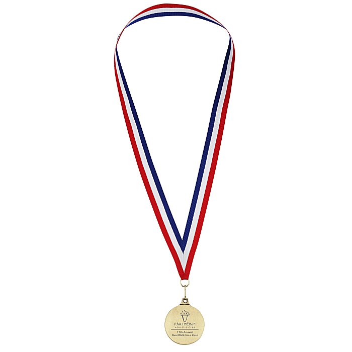 New Metal Rugby Medals With Red White And Blue Ribbon 60mm Set Of 10 