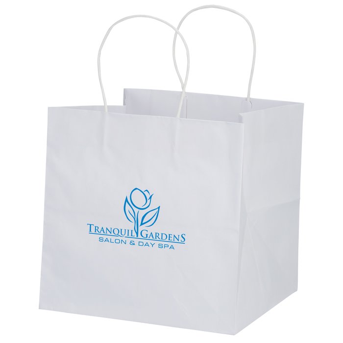 4imprint.com: White Kraft Wide Gusset Paper Bag - 10