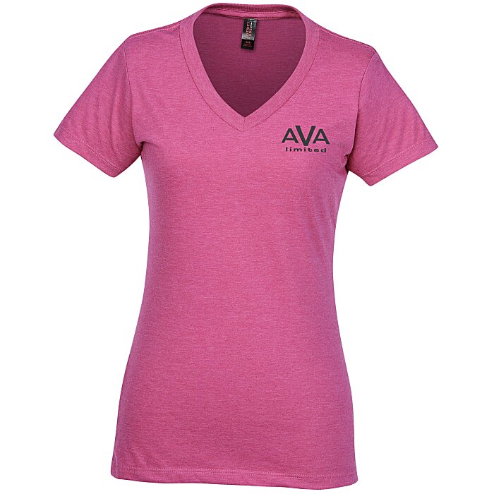 4imprint.com: District Perfect Blend V-Neck T-Shirt - Ladies\' 129531-L-VN