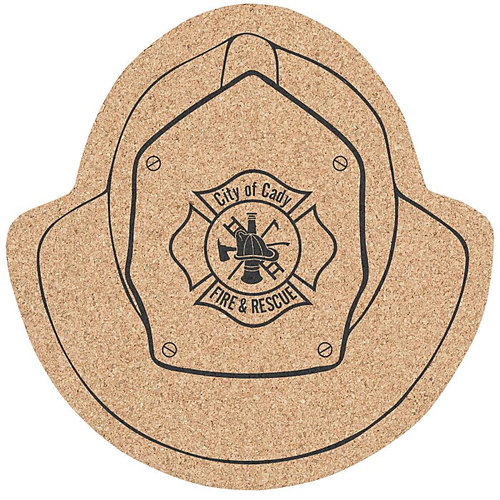 Large Cork Coaster Fire Helmet 131167FH