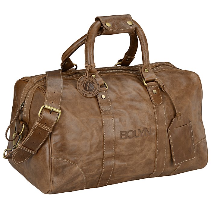 custom leather duffle