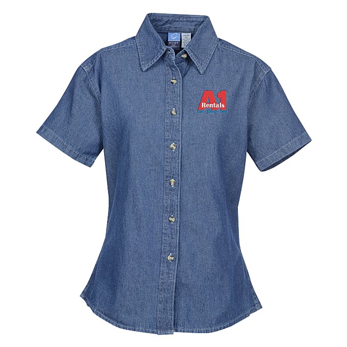 4imprint.com: Utility Short Sleeve Denim Shirt - Ladies' 132356-L-SS