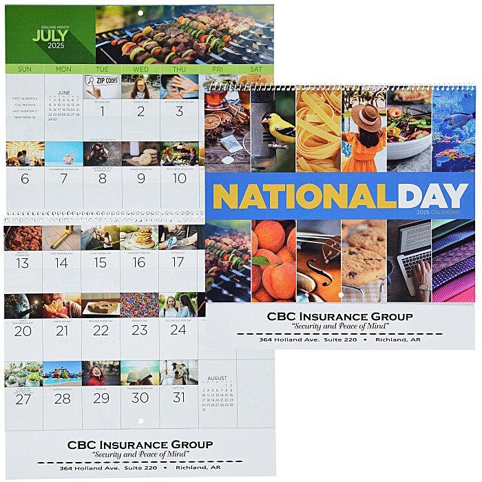 4imprint.com: National Day Wall Calendar - Spiral 138354-SP