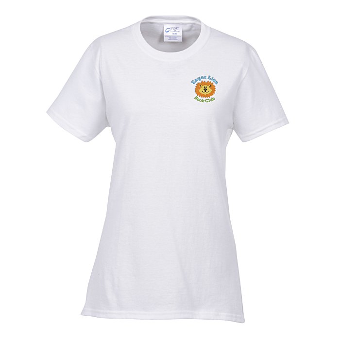 Port 50/50 Blend T-Shirt - - Embroidered - 24 hr 118392-L-W-E-24HR