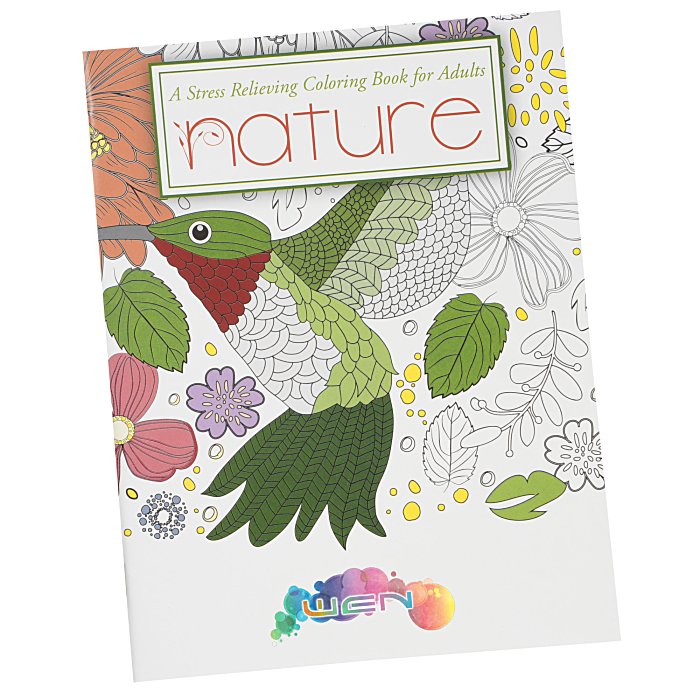 Stress Relieving Adult Coloring Book Nature Full