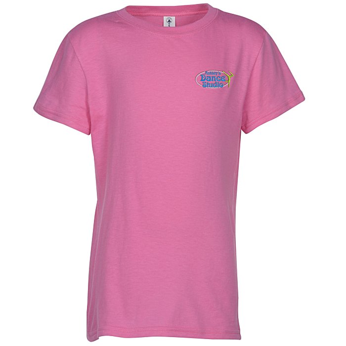 4imprint.com: 4.3 oz. Ringspun Cotton T-Shirt - Girls' - Embroidered ...