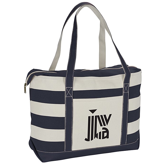 Canvas Nautical 18 oz. Zip Top Tote 14" x 24" 24 hr