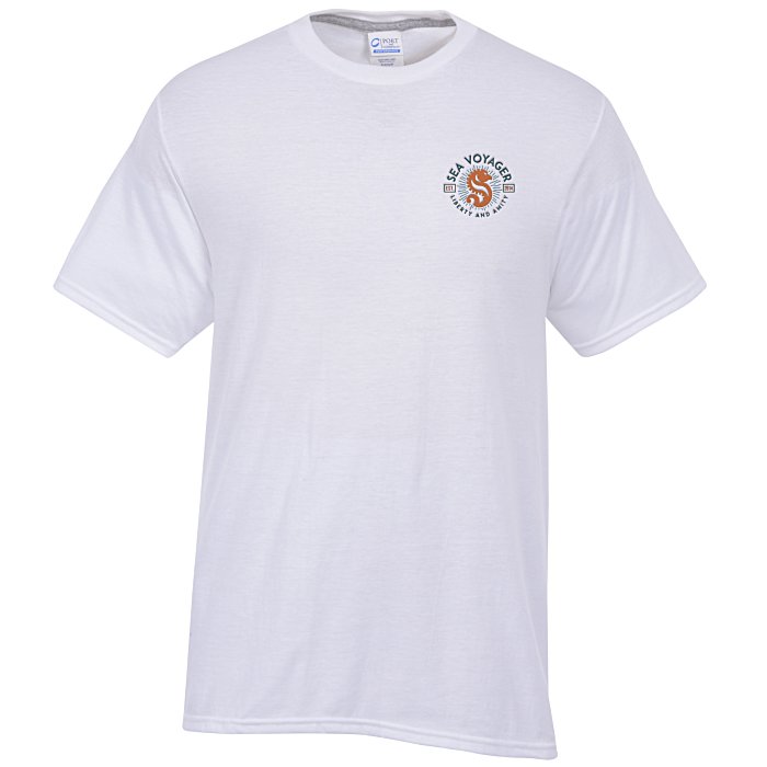 4imprint.com: Principle Performance Blend T-Shirt - White - Embroidered ...