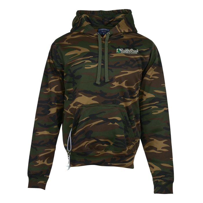 4imprint.com: J. America Polyester Tailgate Camo Hoodie - Embroidered ...