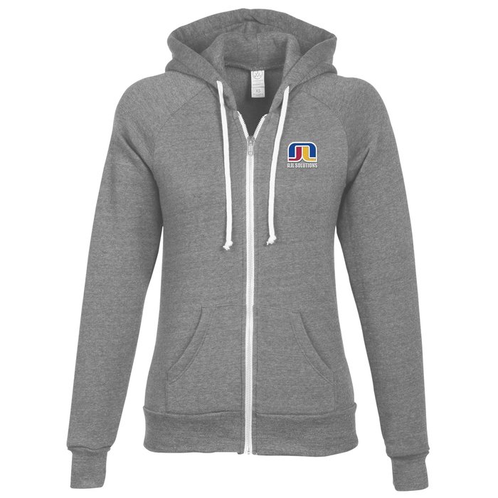 ladies white zip hoodie