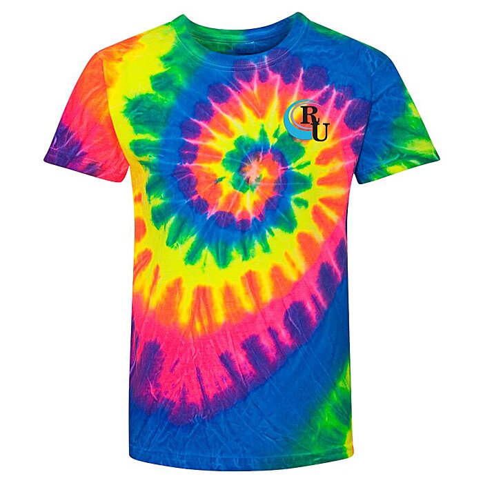 4imprint.com: Tie-Dyed Multicolor Spiral -T-Shirt - Youth - Embroidered ...