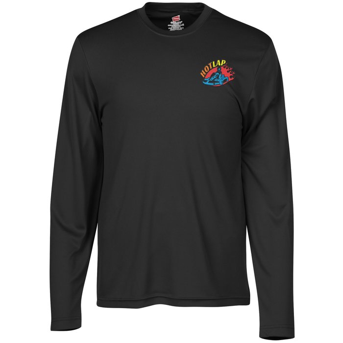 4imprint.com: Hanes 4 oz. Cool Dri Long Sleeve T-Shirt - Embroidered ...