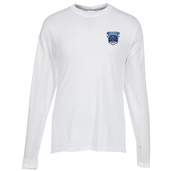 4imprint.com: Principle Performance Blend Long Sleeve T-Shirt - White ...