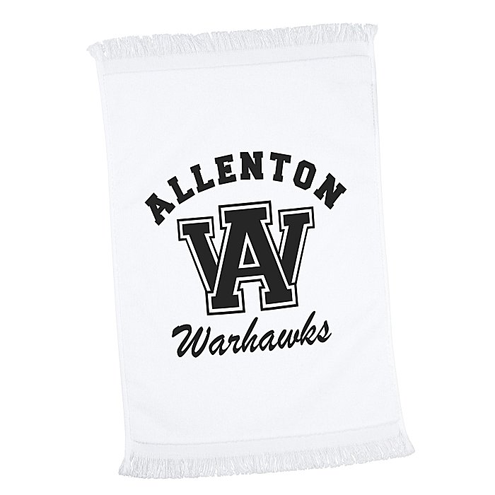 Fringed Velour Spirit Towel 11" x 18" White 146645W