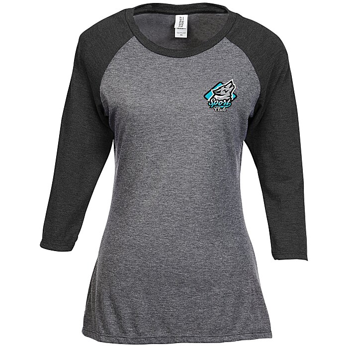 Ideal 3/4 Sleeve Raglan TShirt Ladies' Embroidered