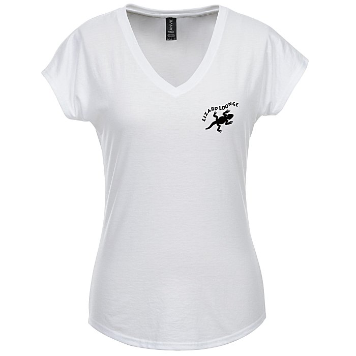 4imprint.com: Anvil Tri-Blend V-Neck T-Shirt - Ladies' - White - Screen ...