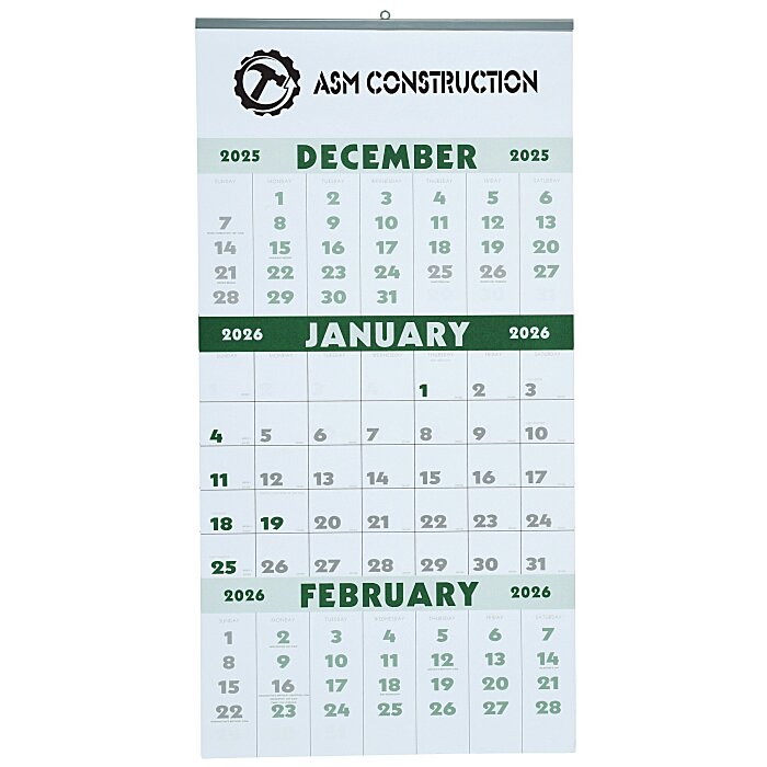 4imprint 3 Month Planning Wall Calendar 148109