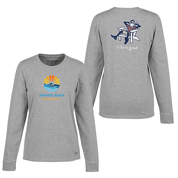 Life is Good Crusher Long Sleeve Tee - Ladies' - Full Color