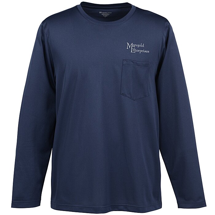 Dempsey Crack pot Tranquility 4imprint.com: Harriton Charge Snag and Soil Protect Long Sleeve T-Shirt  165280
