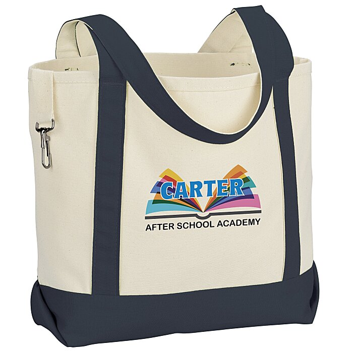 Two-Tone Accent Gusseted Tote Bag - Full Color 6251-FC  display picture 1