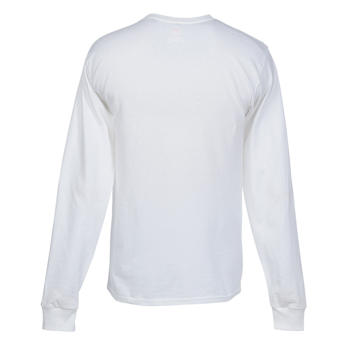 4imprint.com: Hanes Authentic LS Pocket T-Shirt - Screen - White 6729 ...