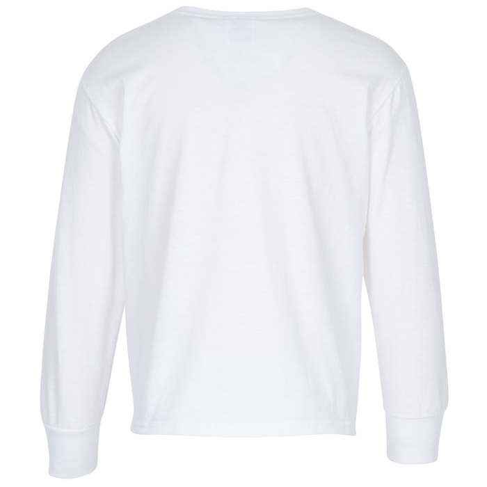 4imprint.com: Jerzees Dri-Power 50/50 LS T-Shirt - Youth - White - Full ...
