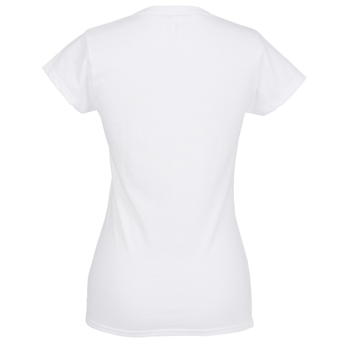 Gildan Softstyle V Neck T Shirt Ladies White