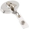 View Image 2 of 5 of Retractable Badge Holder - Oval - Chrome Finish - Label