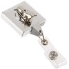 View Image 2 of 6 of Retractable Badge Holder - Square - Chrome Finish - Label