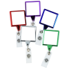 View Image 6 of 6 of Retractable Badge Holder - Square - Chrome Finish - Label
