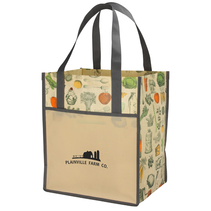 Matte Laminated Vintage Design Grocery Tote 24 hr