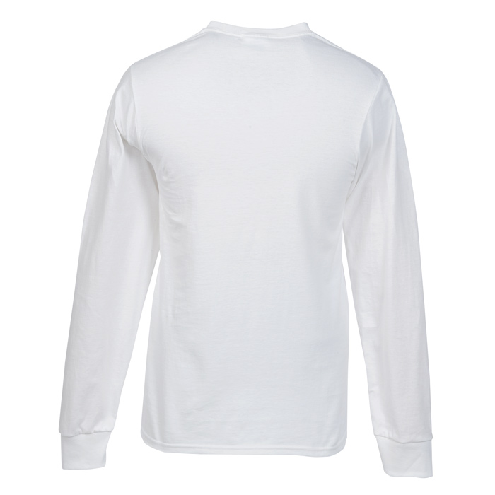 4imprint.com: Soft Spun Cotton Long Sleeve Pocket T-Shirt - White ...