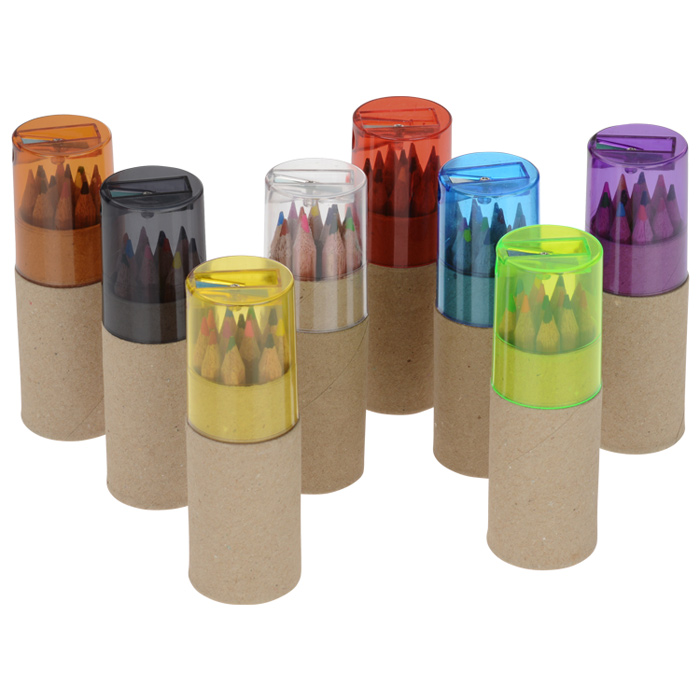 Colored Pencil & Sharpener Set Full Color 24 hr
