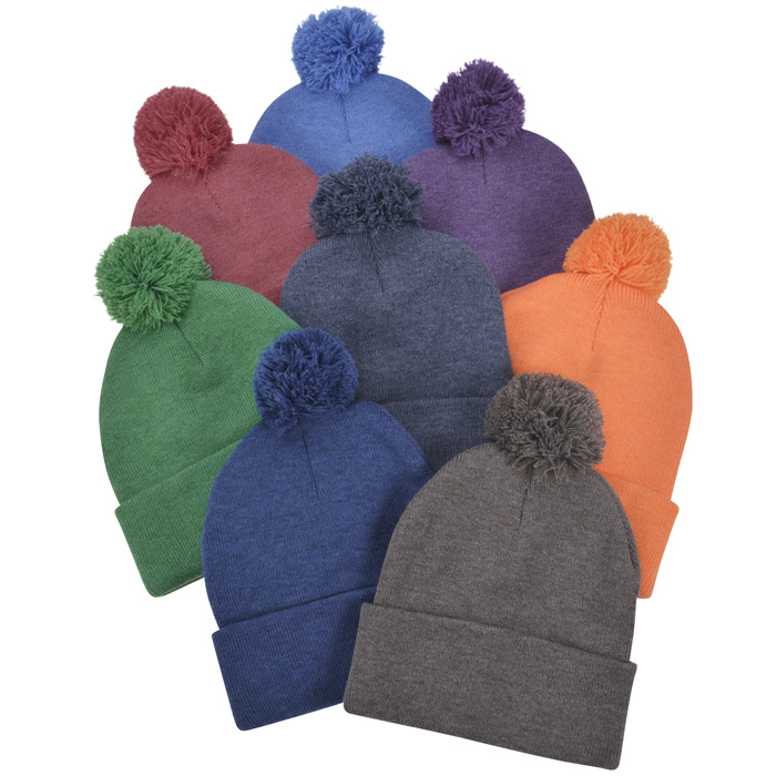 Pom Pom Knit Hat Full Color Patch 121227DP
