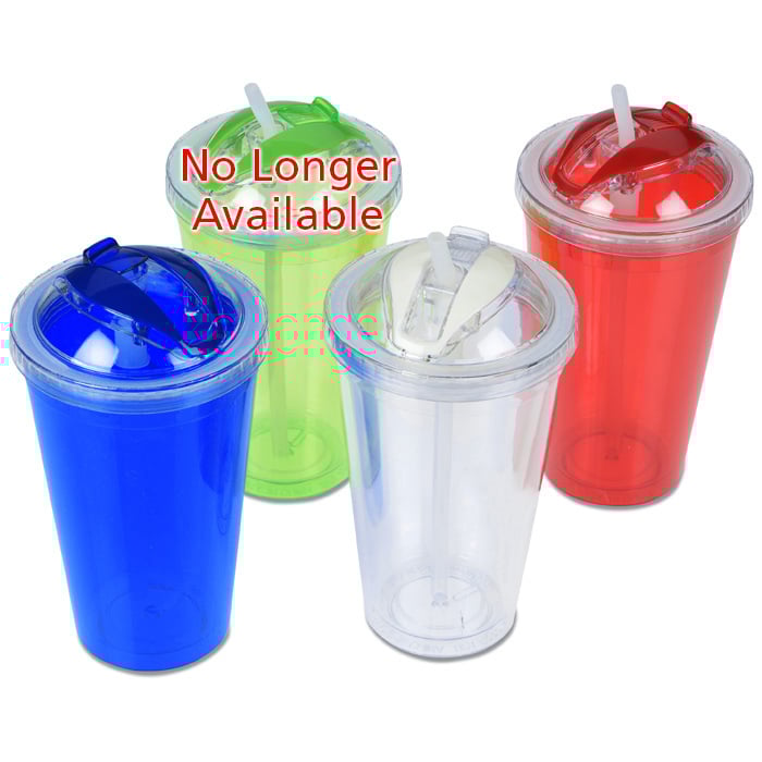 Double Wall Acrylic Tumbler w/Dome Lid 16 oz. Closeout (Item No