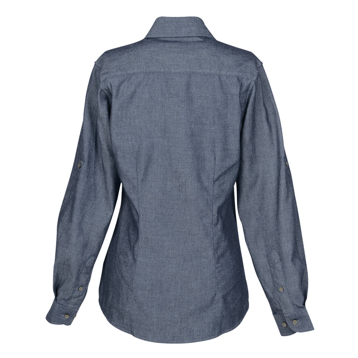 4imprint.com: Chambray Roll Sleeve Double Pocket Shirt - Ladies' - 24 ...