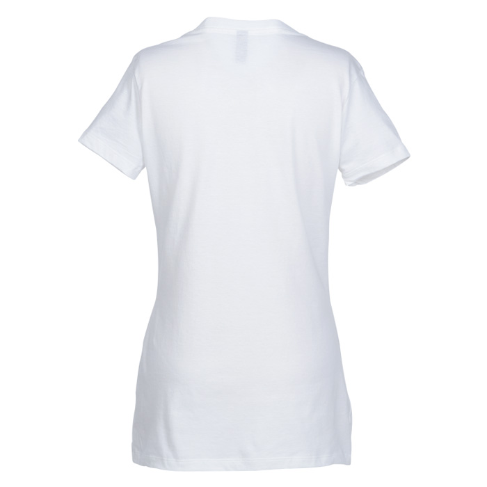 4imprint.com: Perfect Weight V-Neck Tee - Ladies' - White - Embroidered ...