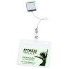 View Image 3 of 3 of Metal Retractable Badge Holder - Alligator Clip - Square - Label