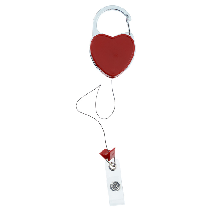 Heavy Duty Clip On Retractable Badge Holder Heart