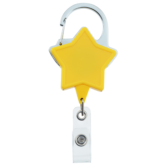 Heavy Duty Clip On Retractable Badge Holder Star