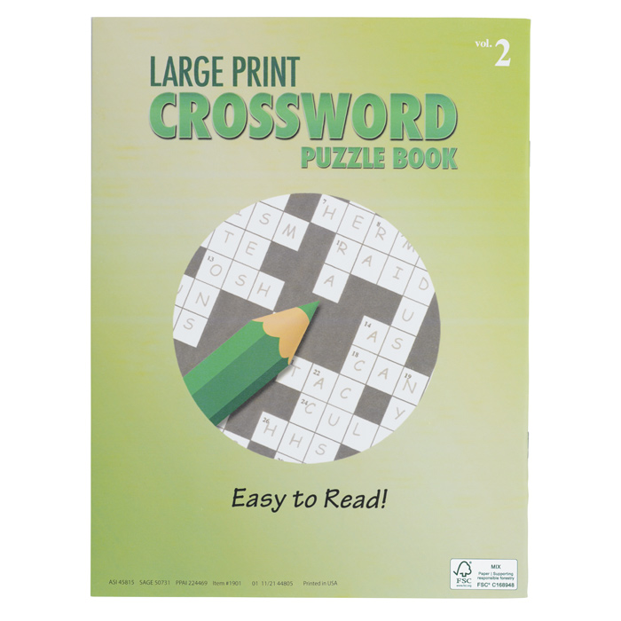 Large Print Crossword Puzzle Book & Pencil Volume 2