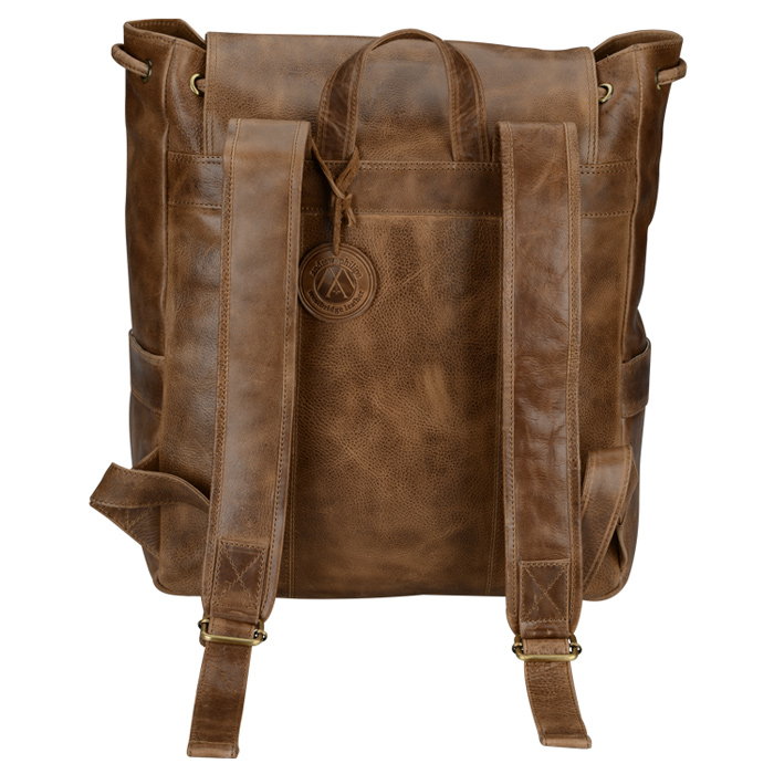 small black leather rucksack