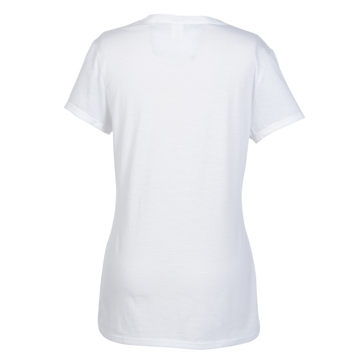 Optimal Tri Blend T Shirt Ladies White Embroidered 133564 L W E 8341