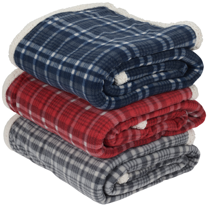 Field & Co Sherpa Plaid Blanket 137025