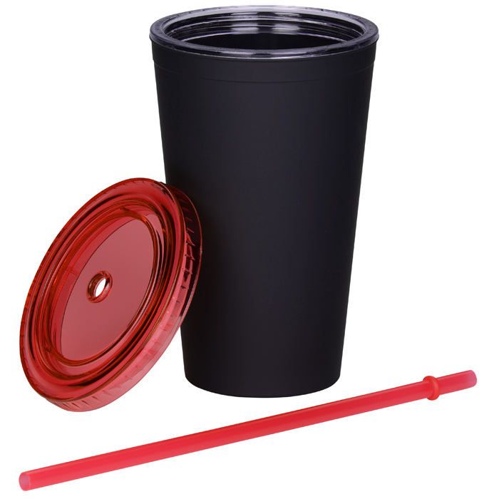 4imprint.com: Matte Rubberized Tumbler with Straw - 16 oz. - 24 hr ...